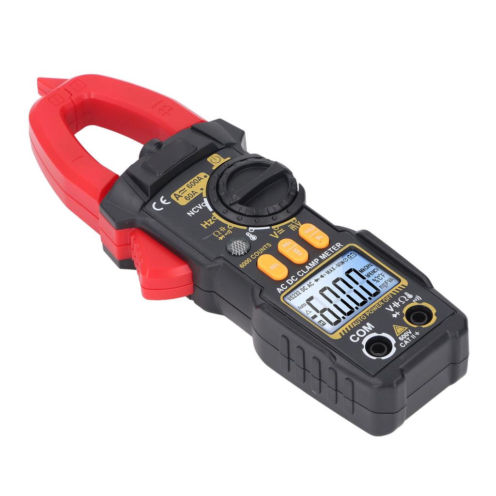 Clemă ampermetrică digitală cu afișaj LCD, multimetru cu 6000 de puncte pentru tensiune AC DC curent temperatură diodă