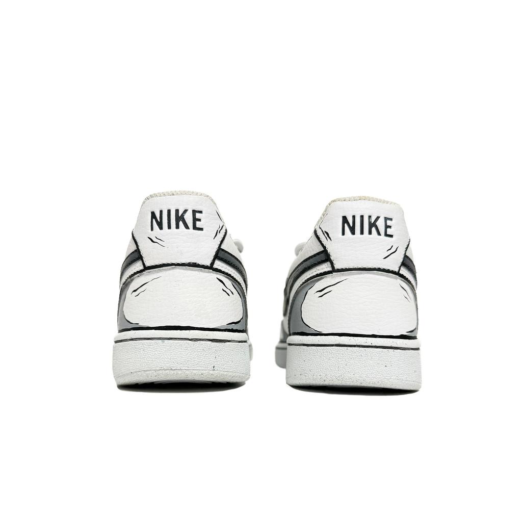 Nike Court Vision 1 Lightweight Breathable Low Top Skateboard Shoes Unisex Black White Gray CD5463-101(Team61-)