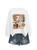 Versatile Women's Fall Pine Cone Pumpkin Round Neck Hoodie