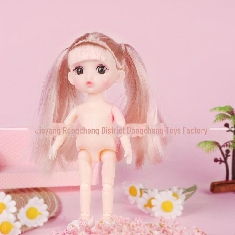 17 cm Mini BJD Puppenkörper - 6 Zoll Prinzessin Mädchen, 16 cm Kleine Nacktpuppe