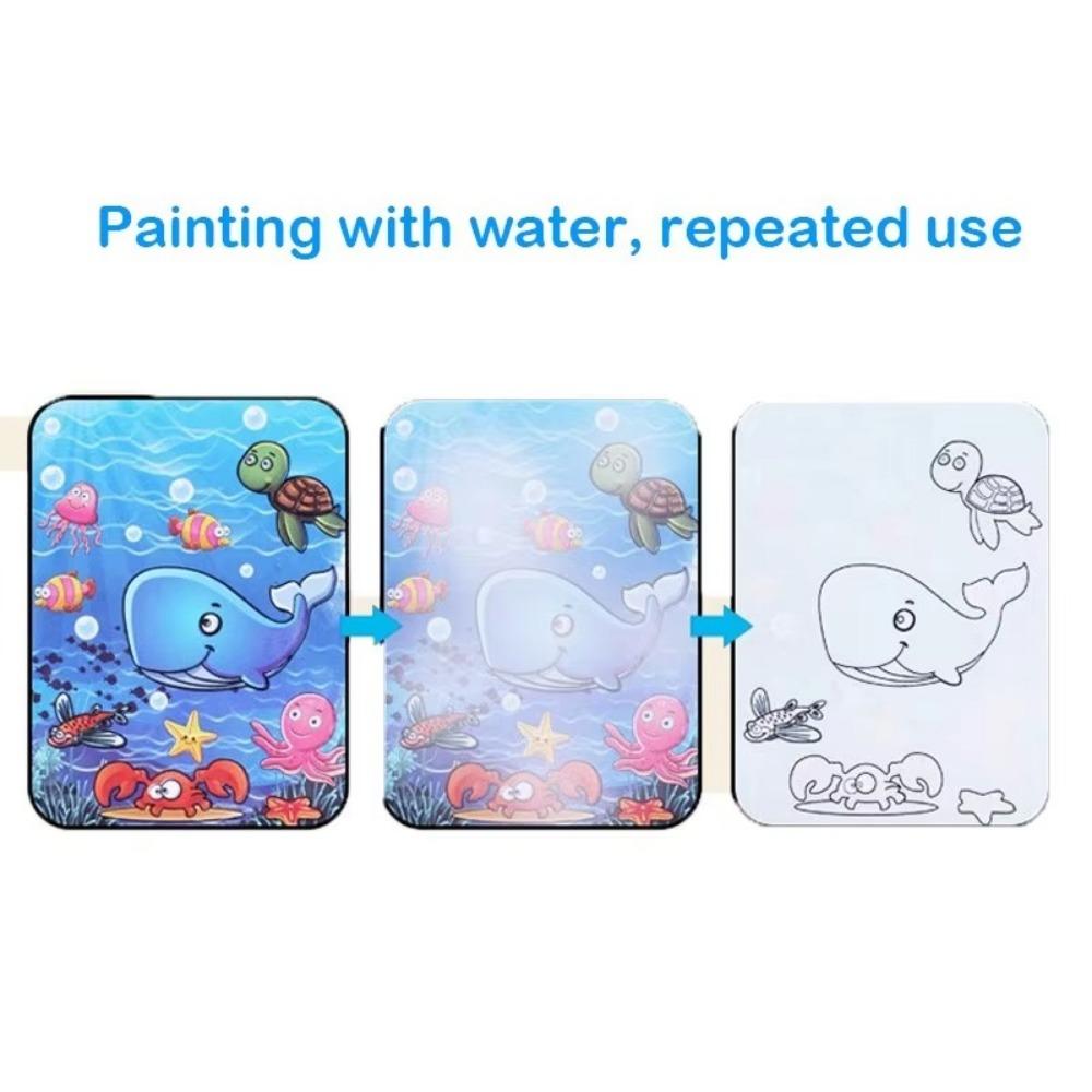 Reusable Magic Book Animal Coloring Books Cartoon Watercolor Painting Book  Education and Learning