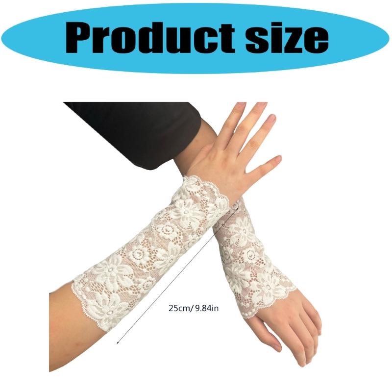 Elegant Lace Arm Sleeves For Women Delicate Floriferous Embroidery Guard Lightweight Breathable Gatherings