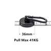 Strong Black Heavy Duty Neodymium Magnetic Hooks with Carabiner for Gym Bag Hanging Locker Storage Outdoor Activity Use
