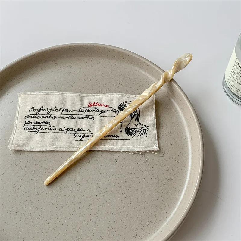 Resin Hair Stick Chinese Hanfu Style Marble Pattern Retro Hairpin Women’s Traditional Hair Jewelry Gift for Her