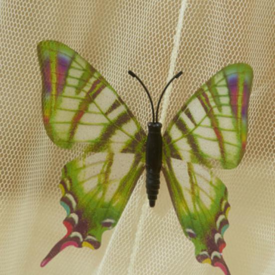 Mosquito Net Round Top Stimulation Butterfly Pin Polyester Fiber Decorative Bed Canopy