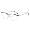 2PCS Square Half Frame Metal Business Glasses for Men Anti Blue Light Glasses Computer Anti Radiation Glasses for Women