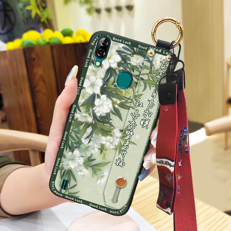 Soft case Silicone Phone Case For Blackview A60 Pro Waterproof Back Cover Kickstand Anti-knock Anti-dust Durable Lanyard