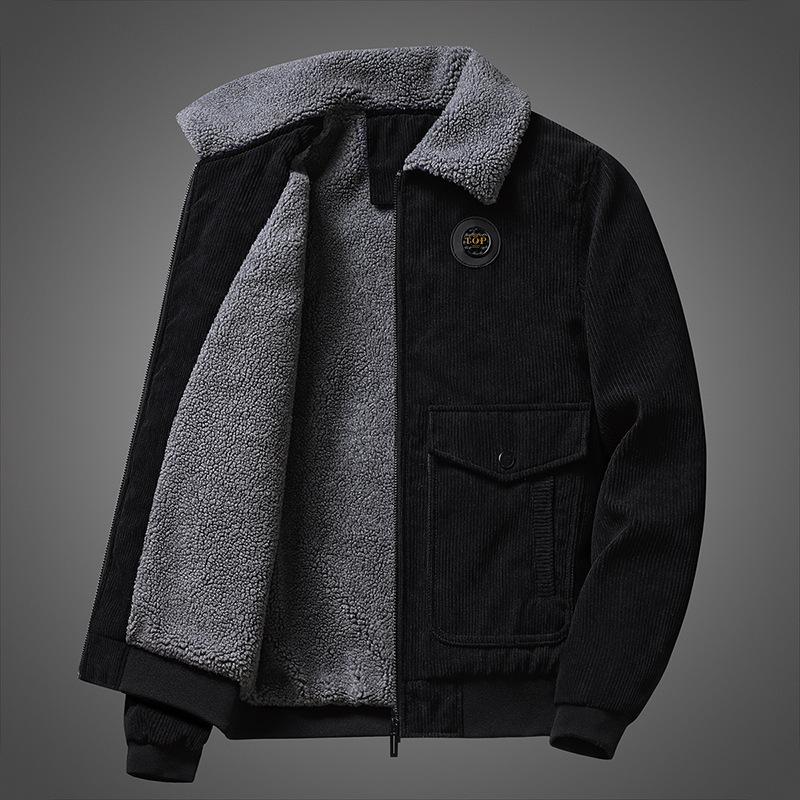 Winter New Cotton Clothes Men s Fleece Thickened Corduroy Winter Coat Men s Jacket M