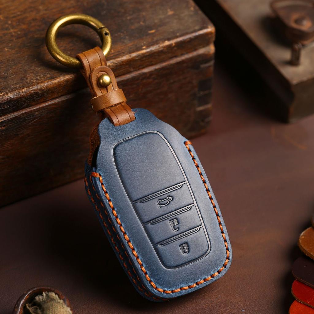 Leather Car Key Fob Case Cover for Toyota CHR Camry Prius Land Cruiser Prado Furniture Corolla Yaris RAV4 Highlander Accessories