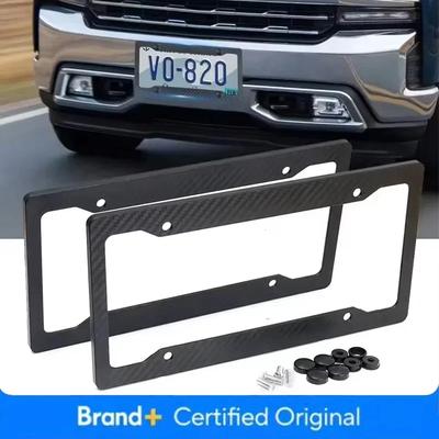 Universal 30*15CM 1/2pcs License Plate Frame Carbon Pattern Plastic License Plate Frame Bracket with Standard Screw Kits