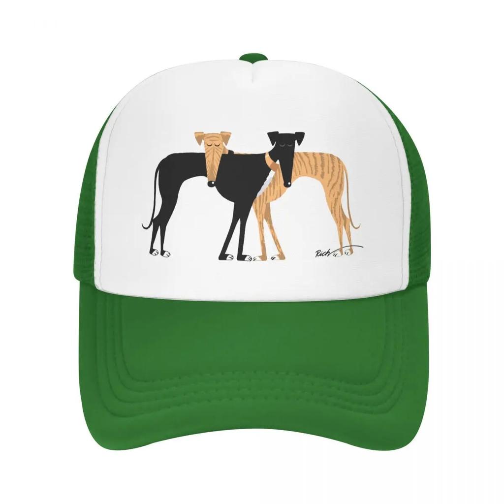 Custom Greyhound Dog Trucker Hat Unisex Women Adjustable Unisex Head Rest Brindle Hound Baseball Cap Spring Dad Hat