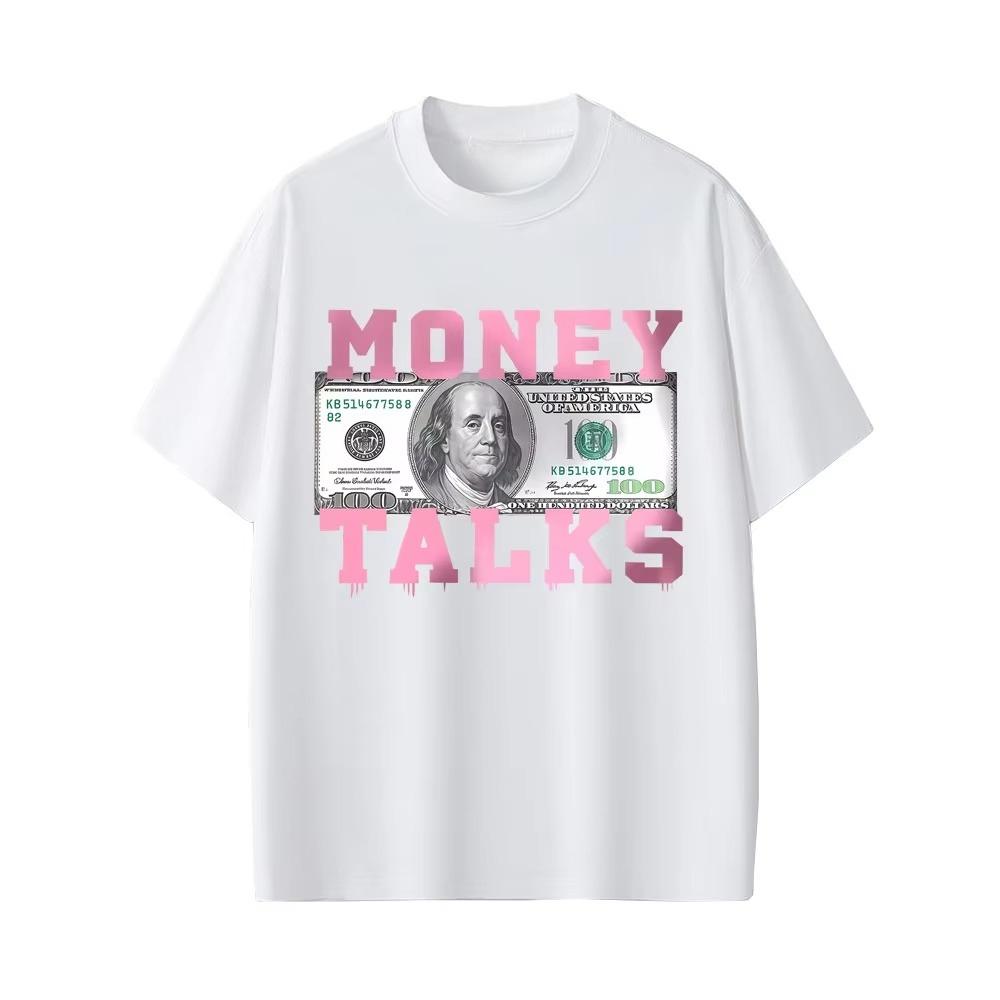 Geld spricht Die Macht des US-Dollars Lustiges Meme T-Shirt Herren Damen 2026 Mode Vintage T-Shirt Männlich Lässig reine Baumwolle T-Shirts