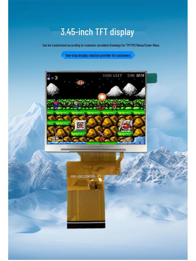 3.45" TFT 640x480 Display Screen with SPI+24bit RGB Interface for Game Console Handheld Terminal