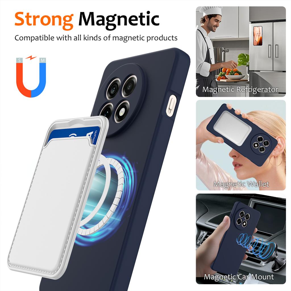 For OnePlus Ace 5 5G/OnePlus Ace 5 Pro 5G/OnePlus 13R 5G Magnetic Case Anti-Drop Liquid Silicone Phone Cover