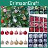 Vibrant 12/24pcs Plain Glitter Christmas Tree Baubles For Holiday Celebrations