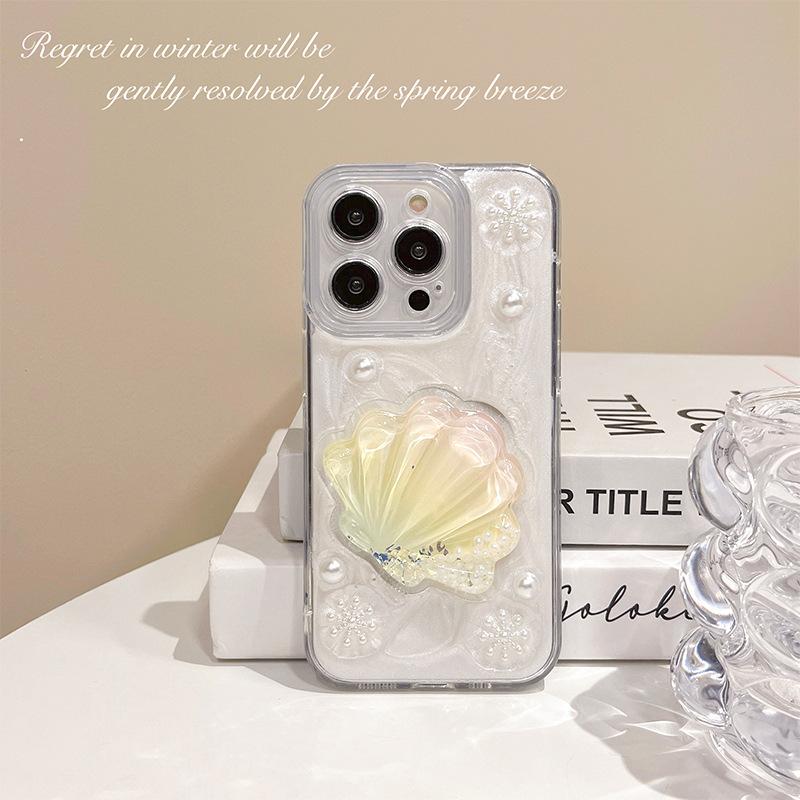 

Wind Quicksand Shell Sequined Mobile Phone Case For Apple 17Pro Snowflake Iphone16 Pearl Glitter 15 Soft iPhone 7/8/SE 2020