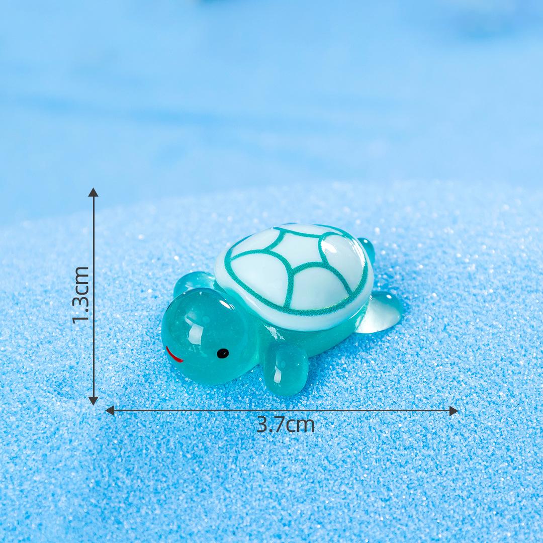 

10 шт. милые мини светящиеся черепашки украшения светящиеся в темноте миниатюры черепаха микро пейзаж детские игрушки украшение дома подарок S озеро синий