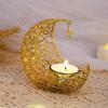 Moon Candle Holder Metal Christmas Decor Romantic Light INS Style Wedding Table Tea Light Cup Stand Table Decorations