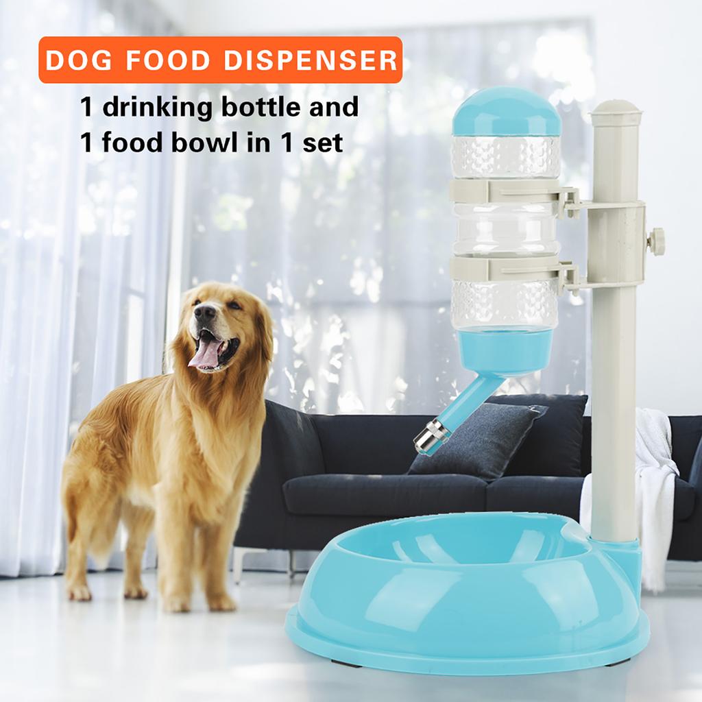 Adjustable Dog Bowl Food Dispenser Drinking Bowl Feeder for Pets Cats Dogs
