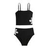 Girls Two Piece Swimsuit Set Tankini Top with Adjustable Straps High Waist Bottom Swimwear for Kids Beach Pool
