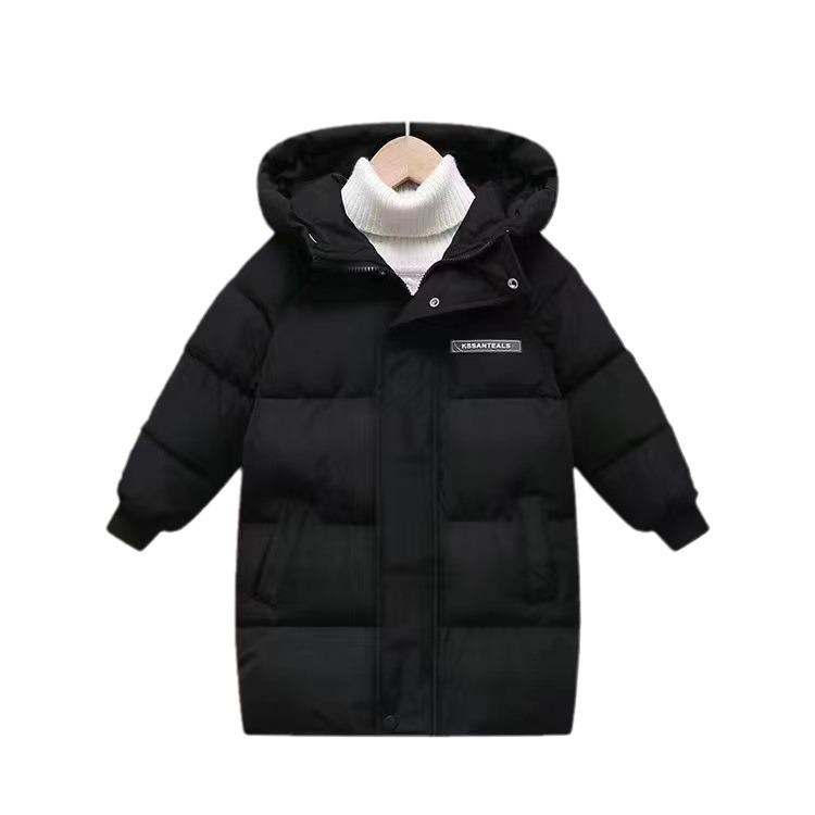 Mid-Length Children's Down Cotton Jacket - Warm, Thickened Outerwear for Boys and Girls