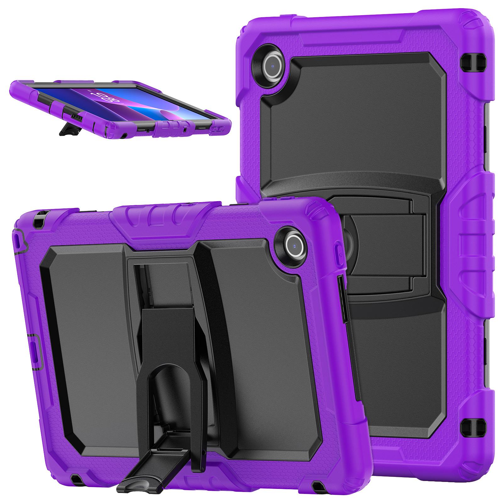 

Kickstand Rugged Case for Lenovo Tab 10.1 2025 K10C TB311XU TB311FU Heavy Duty Cover 3-Layers Protection Shockproof PC-Silicone Tab10.1 2025 TB311XU фиолетовый