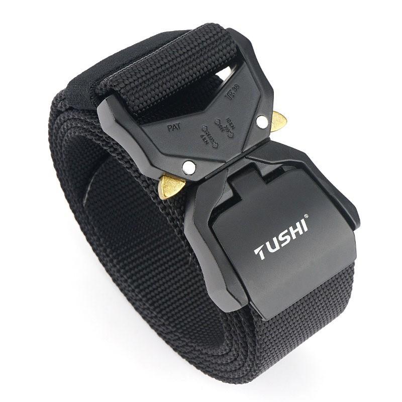

3.8cm Double Quick-Release Aluminum Alloy Buckle Nylon Belt Men s Cobra 125cm чёрный