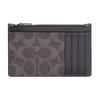 Signature Coated Canvas With Leather Card Holder Unisex Gray & Charcoal CV764-QBYFT