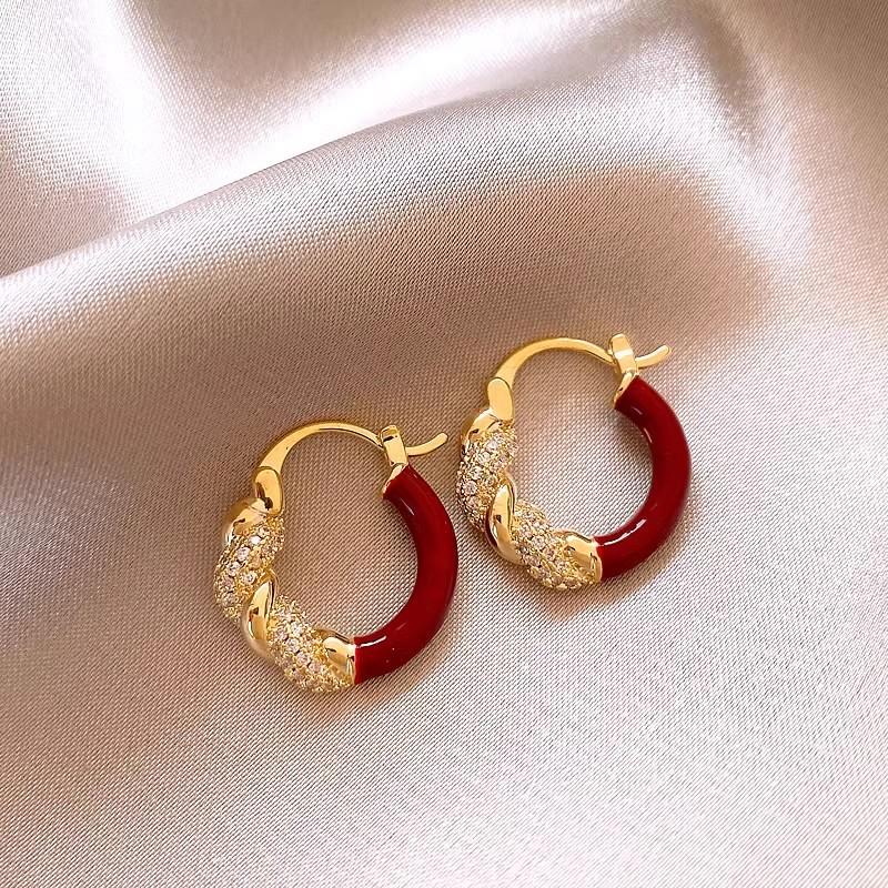 Vintage Luxe Anke La Red 925 Silver Earrings Zircon Studs Minimalist Elegant Fashion Jewelry For Women