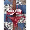 PU Faux Leather Underwired With Bra Cup Bikini Women Swimwear Female Swimsuit Two-pieces Bikini set Bather Bathing Suit