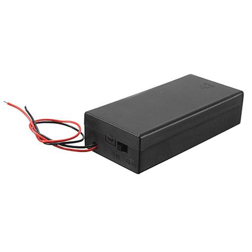 DC Holder Storage Box Case ON/OFF Switch Wire Leads for 3.7V 2 X 18650 Battery
