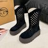 Small Hollow Breathable Fashion Muffin Thick-soled Short Boots Women's New Summer Thick-soled Heightening Cool Boots