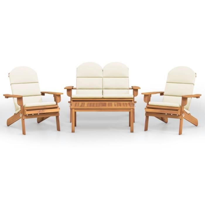 VidaXL Ensemble de salon de jardin Adirondack 4 pcs bois acacia solide 3152131