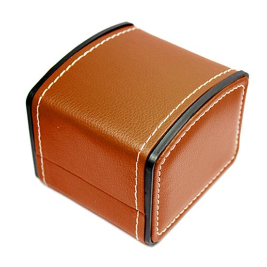 Faux Leather Square Jewelry Watch Case Display Gift Box with Pillow Cushion