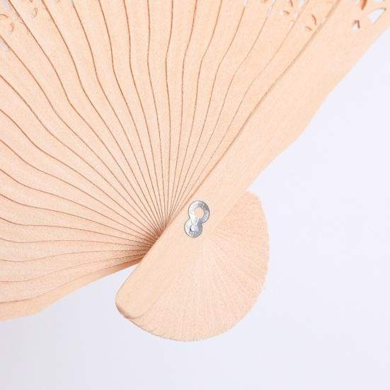Wooden Folding Fan with Hollow Ribs Chinese Japanese Style Vintage Hand Fan Portable Wedding Dance Party Decorative Handheld Fan
