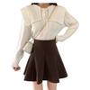Korean Style High-Waisted Corduroy A-line Skirt - 2025 Slimming Autumn/Winter Petite Umbrella Skirt with Anti-exposure Design