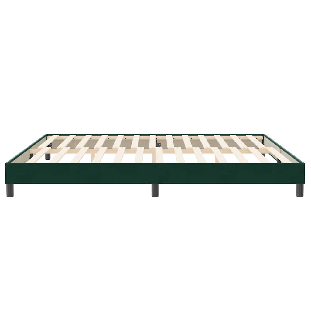 Box Spring Bed Without Mattress Dark Green 200 x 210 cm Velvet