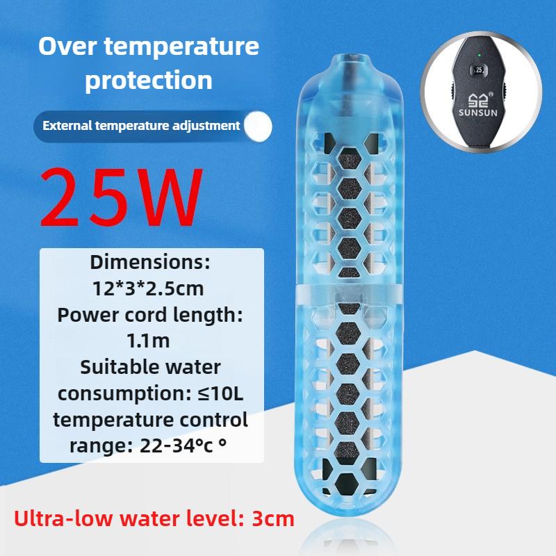 

3CM Low Water Level Turtle Heating Rod Fish Tank Small Aquarium Heater External Automatic Constant Temperature Heating Rod Mini