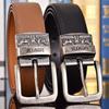 Neues Leder-Rindenmuster, Gürtel mit Dornschließe, Gürtel mit drehbarer Schnalle, modischer und schlichter Gürtel im koreanischen Stil