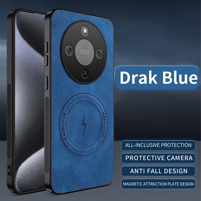 EUCAGR For Honor X9D/Honor X70 Case Simple Stylish Magnetic Suction Luxury PU Leather Skin-friendly Anti-drop Back Cover