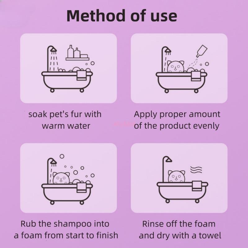 Köpek 2'si 1 Arada Şampuan Hipoalerjenik Saç Kremi Saçı Nemlendirir Lavanta Kokulu Kötü Kokan Köpek Probiyotik Şampuan Evcil Hayvan Temizlik Malzemeleri