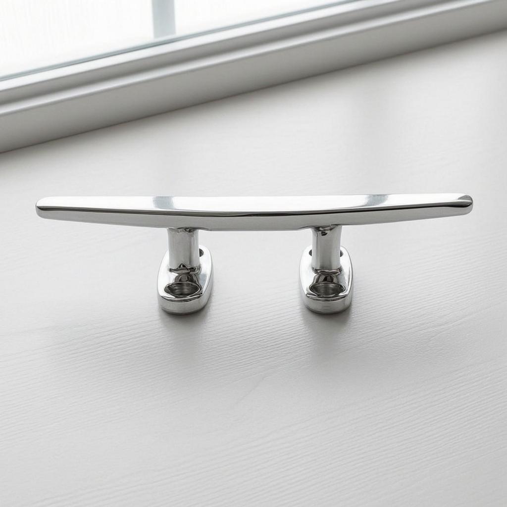 316 Stainless Steel Boat Dock Cleats | MirrorPolished Finish, Flat Cleat, for Boats 8inch Slide