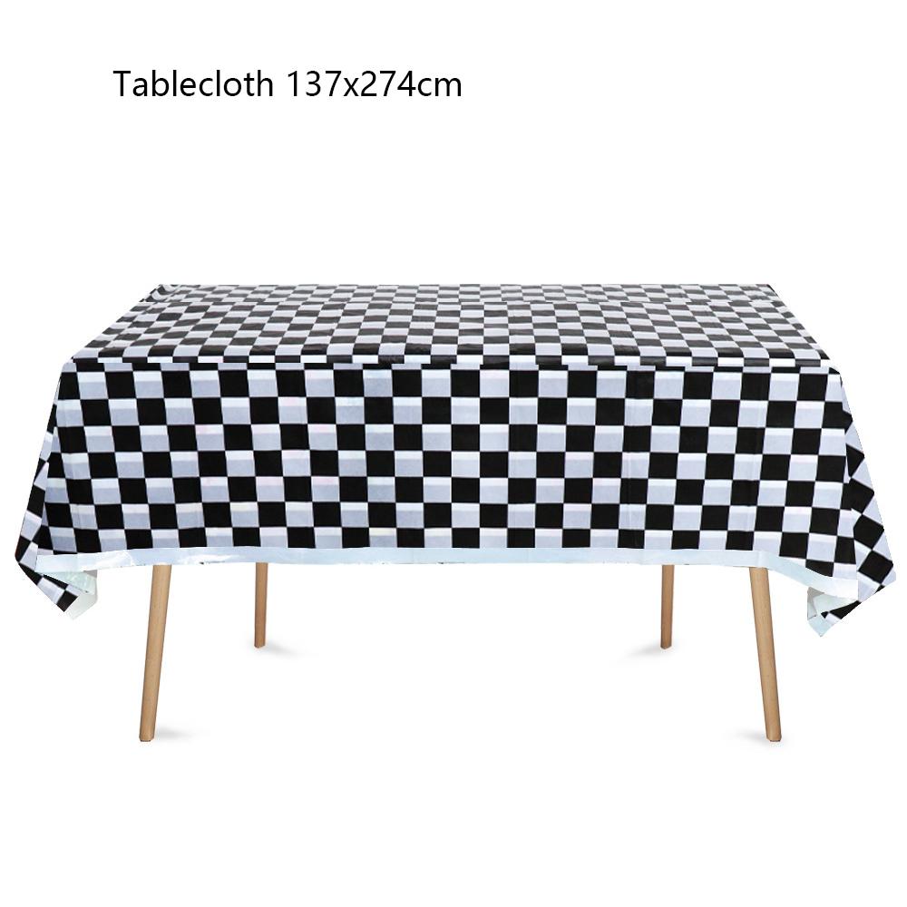 51pcs Racing Car Tableware Set Include Plates Napkins and Cups Tablecloth