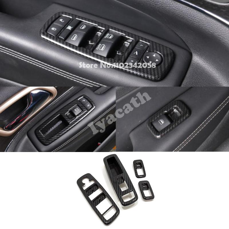For Jeep Grand Cherokee WK2 2014- ABS carbonfiber Car door handle Window Lift Button gear box steering wheel AC vent cover