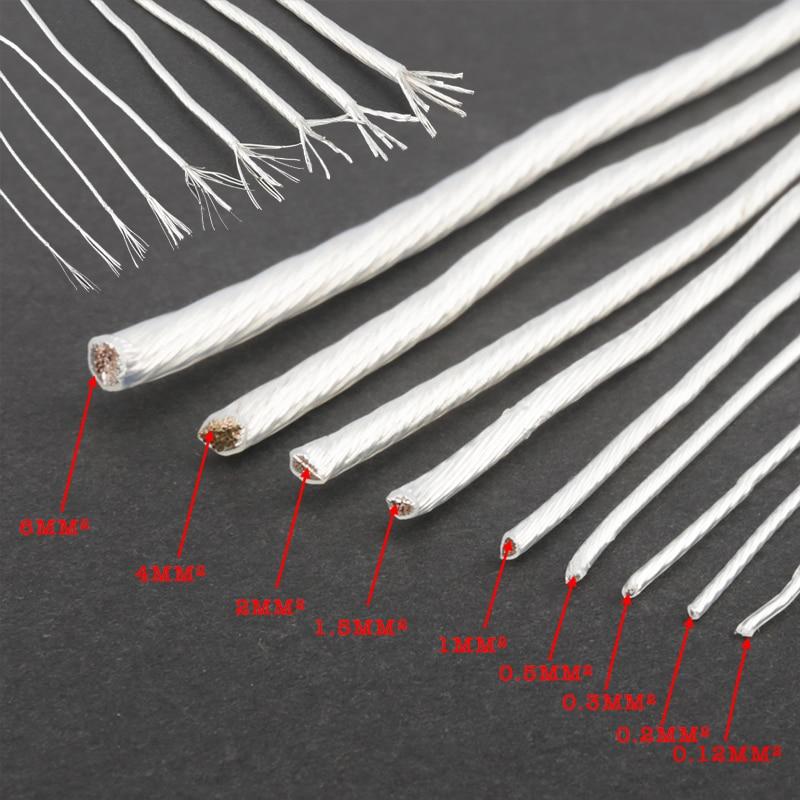 5m hochreines versilbertes OCC-Kupferkabel für Audio-DIY-Verstärker, Kopfhörer-Lautsprecherkabel, 14/16/18/19/20/22/23/24/26 AWG