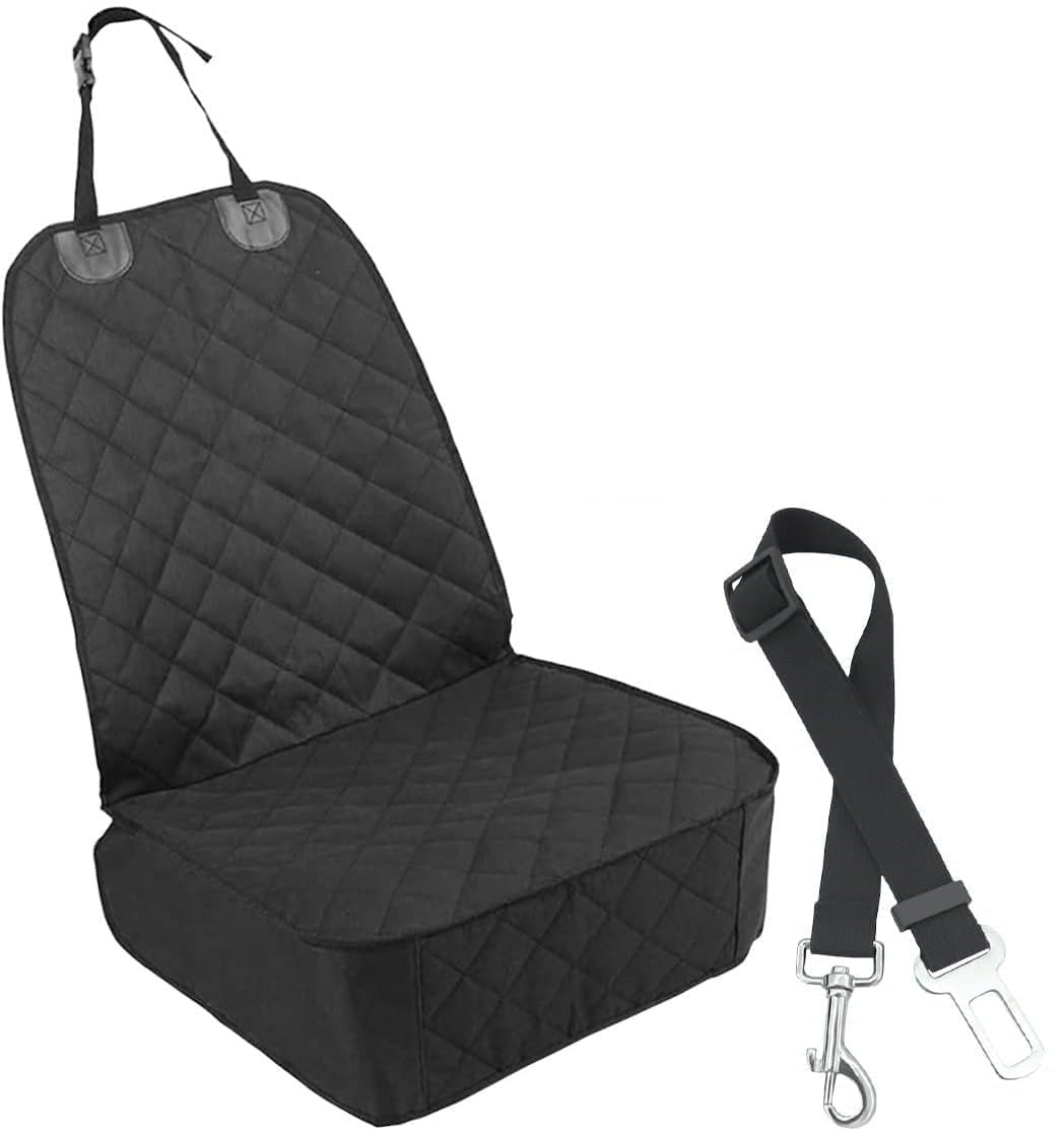 

ZUKIDA Dog Car Front Seat Cover with Side Waterproof Dog Car Seat Pet Car Seat Pad with Safety Compatible with Most and Jeeps Flaps, & чёрный