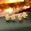 High-End Exquisite Zircon Bow Stud Earrings - Versatile and Popular Women's Fashion Jewelry