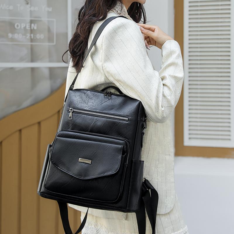 Plecak damski w stylu retro, plecak PU o dużej pojemności