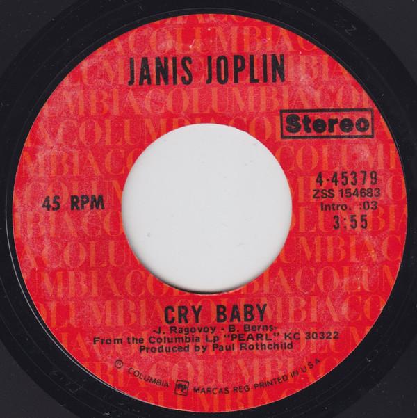 

7-дюймовая пластинка JANIS JOPLIN - Cry Baby / Mercedes Benz 445379 Columbia 1971 США Рок Б/У