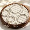 Minimalist Round Hoop Earrings for Women Stainless Steel Geometric Earrings Hip Pop Fashion Jewelry Gift